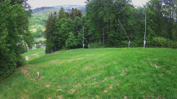 Prostřední část sjezdovky a snowpark