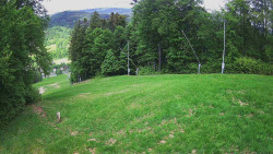 Prostřední část sjezdovky a snowpark