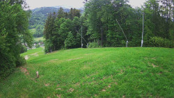 Prostřední část sjezdovky a snowpark