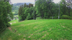 Prostřední část sjezdovky a snowpark
