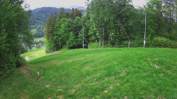 Prostřední část sjezdovky a snowpark