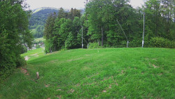 Prostřední část sjezdovky a snowpark