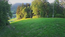 Prostřední část sjezdovky a snowpark