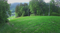 Prostřední část sjezdovky a snowpark
