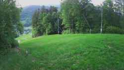 Prostřední část sjezdovky a snowpark