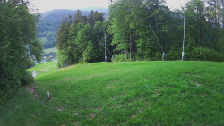 Prostřední část sjezdovky a snowpark