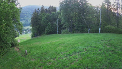 Prostřední část sjezdovky a snowpark