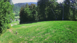 Prostřední část sjezdovky a snowpark