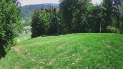 Prostřední část sjezdovky a snowpark