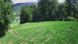 Prostřední část sjezdovky a snowpark