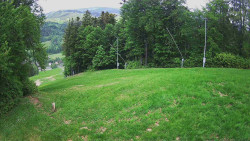 Prostřední část sjezdovky a snowpark