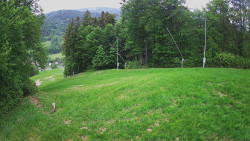 Prostřední část sjezdovky a snowpark