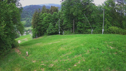 Prostřední část sjezdovky a snowpark