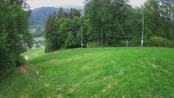 Prostřední část sjezdovky a snowpark
