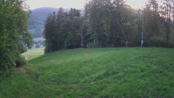 Prostřední část sjezdovky a snowpark