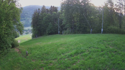 Prostřední část sjezdovky a snowpark