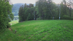 Prostřední část sjezdovky a snowpark