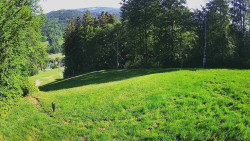 Prostřední část sjezdovky a snowpark