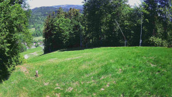 Prostřední část sjezdovky a snowpark