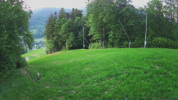 Prostřední část sjezdovky a snowpark