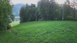 Prostřední část sjezdovky a snowpark