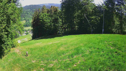 Prostřední část sjezdovky a snowpark