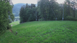 Prostřední část sjezdovky a snowpark