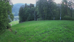 Prostřední část sjezdovky a snowpark