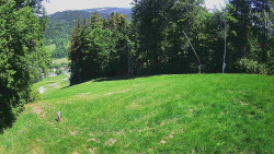 Prostřední část sjezdovky a snowpark
