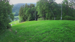 Prostřední část sjezdovky a snowpark