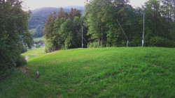 Prostřední část sjezdovky a snowpark