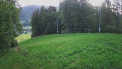 Prostřední část sjezdovky a snowpark