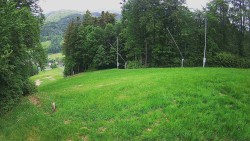 Prostřední část sjezdovky a snowpark