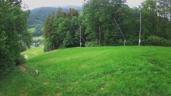 Prostřední část sjezdovky a snowpark
