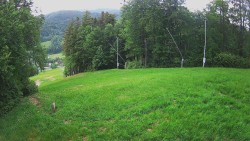Prostřední část sjezdovky a snowpark
