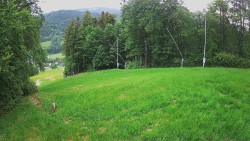 Prostřední část sjezdovky a snowpark