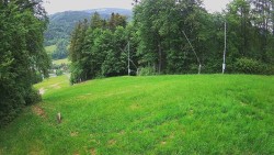 Prostřední část sjezdovky a snowpark