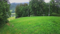 Prostřední část sjezdovky a snowpark