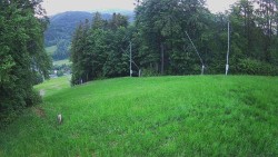 Prostřední část sjezdovky a snowpark