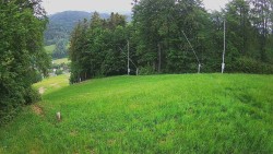 Prostřední část sjezdovky a snowpark