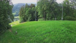 Prostřední část sjezdovky a snowpark