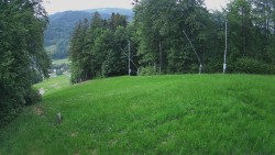 Prostřední část sjezdovky a snowpark
