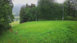 Prostřední část sjezdovky a snowpark