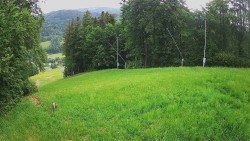 Prostřední část sjezdovky a snowpark