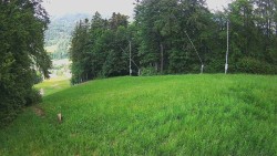 Prostřední část sjezdovky a snowpark