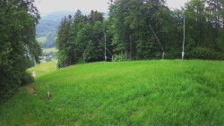 Prostřední část sjezdovky a snowpark