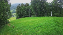 Prostřední část sjezdovky a snowpark