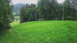 Prostřední část sjezdovky a snowpark