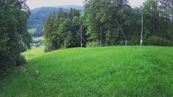 Prostřední část sjezdovky a snowpark