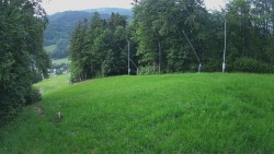 Prostřední část sjezdovky a snowpark